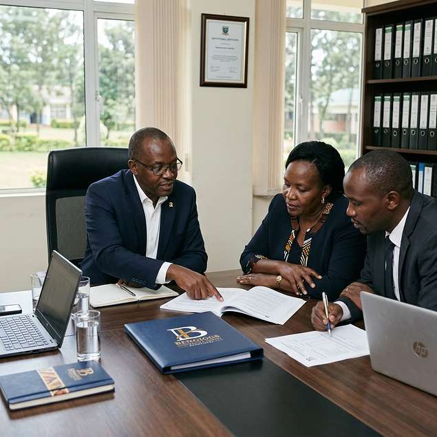 BENGIGGS advisor reviewing payroll statutory deduction documents with school management