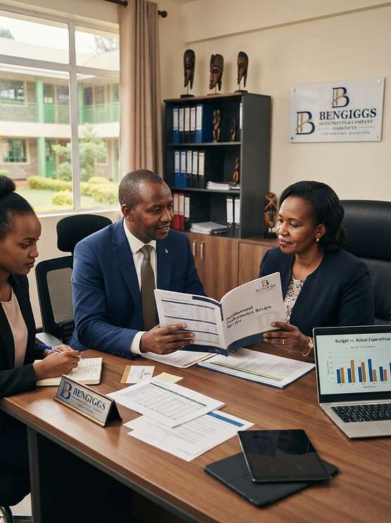 BENGIGGS forensic review meeting examining institutional financial performance records